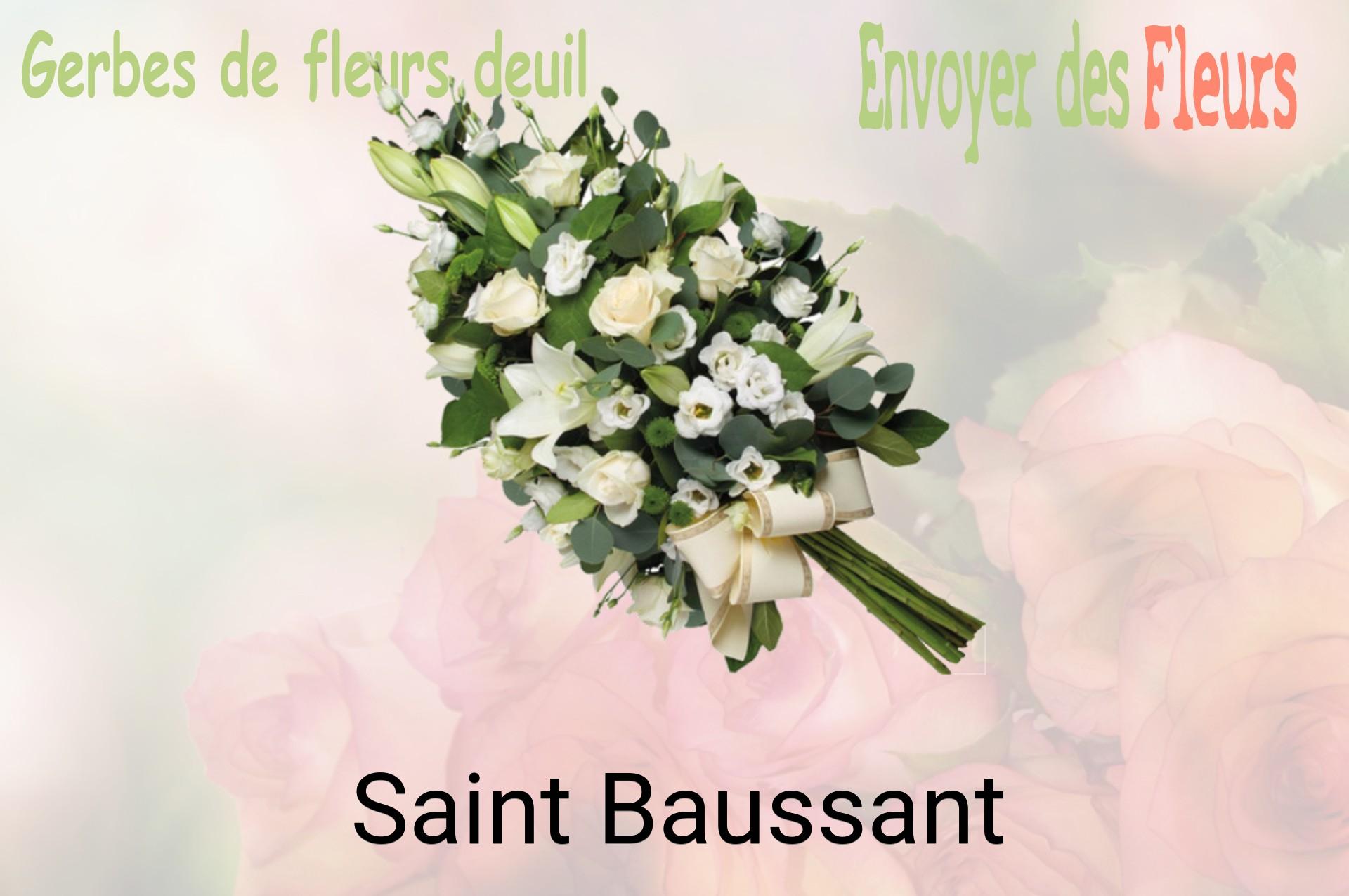 Gerbe de fleurs de deuil livrée à Saint-Baussant